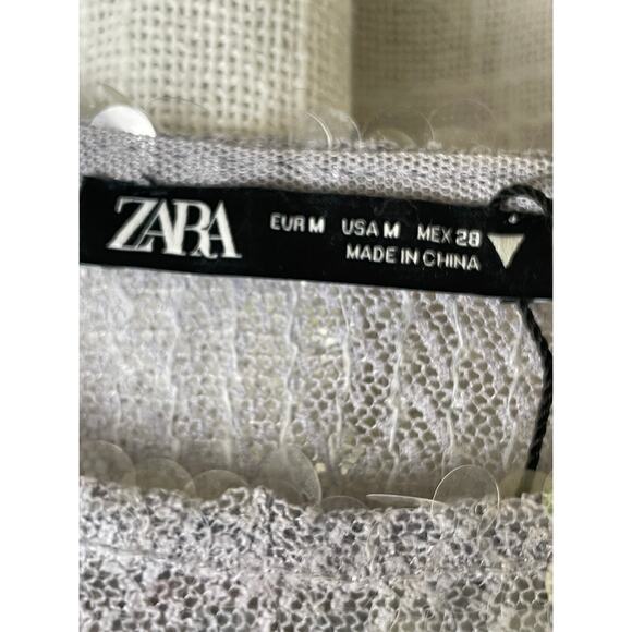 Zara sparkle sequin knit top size M - Picture 4 of 6